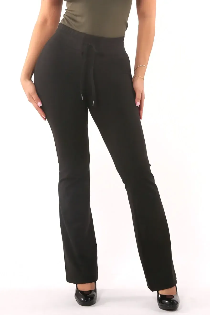 RedFinch - Womens Flared Out Leggings - 24FP03, Color: BLACK, Size: S