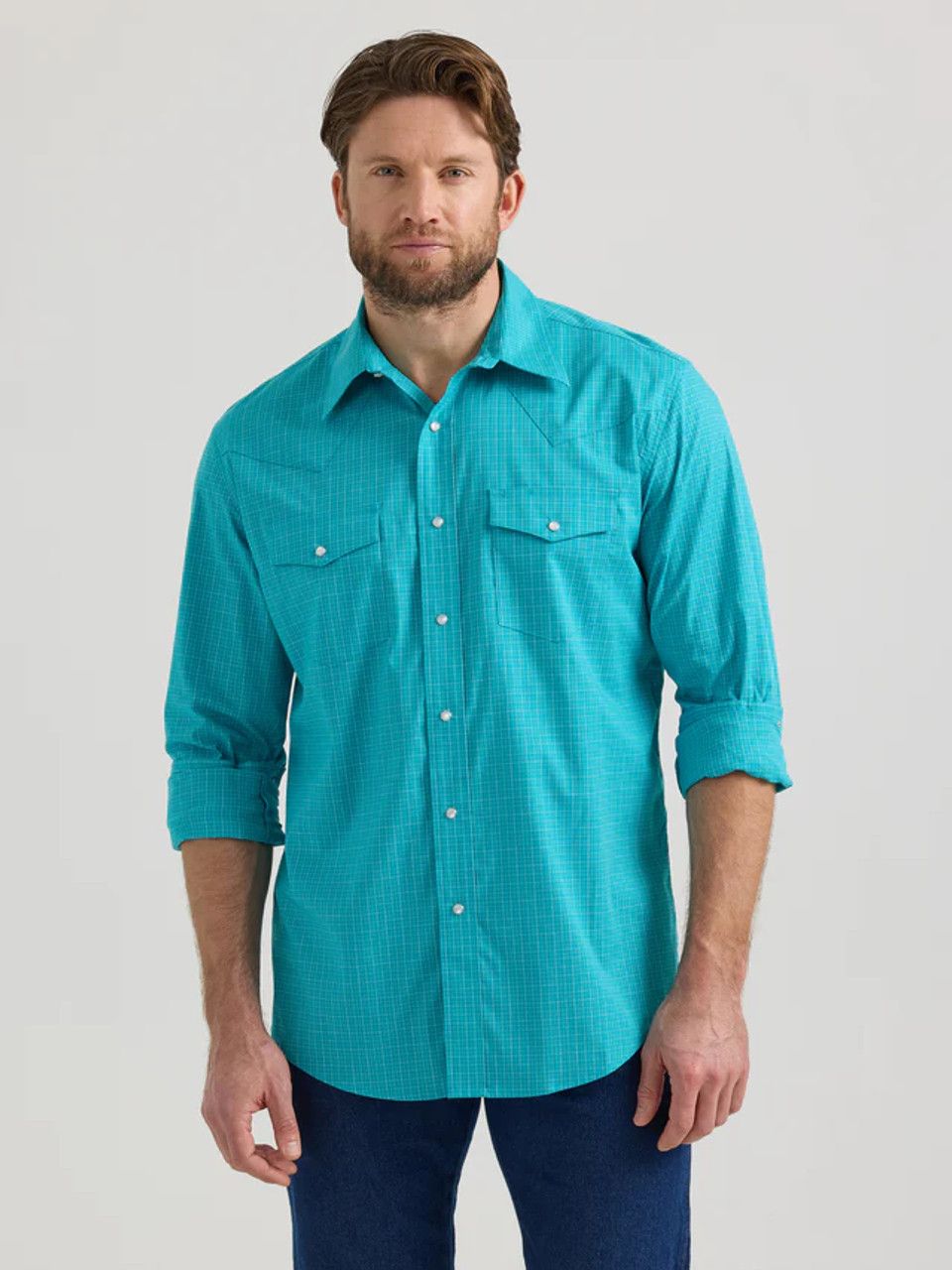 Wrangler Mens Wrinkle Resist Long Sleeve Shirt - 112351597