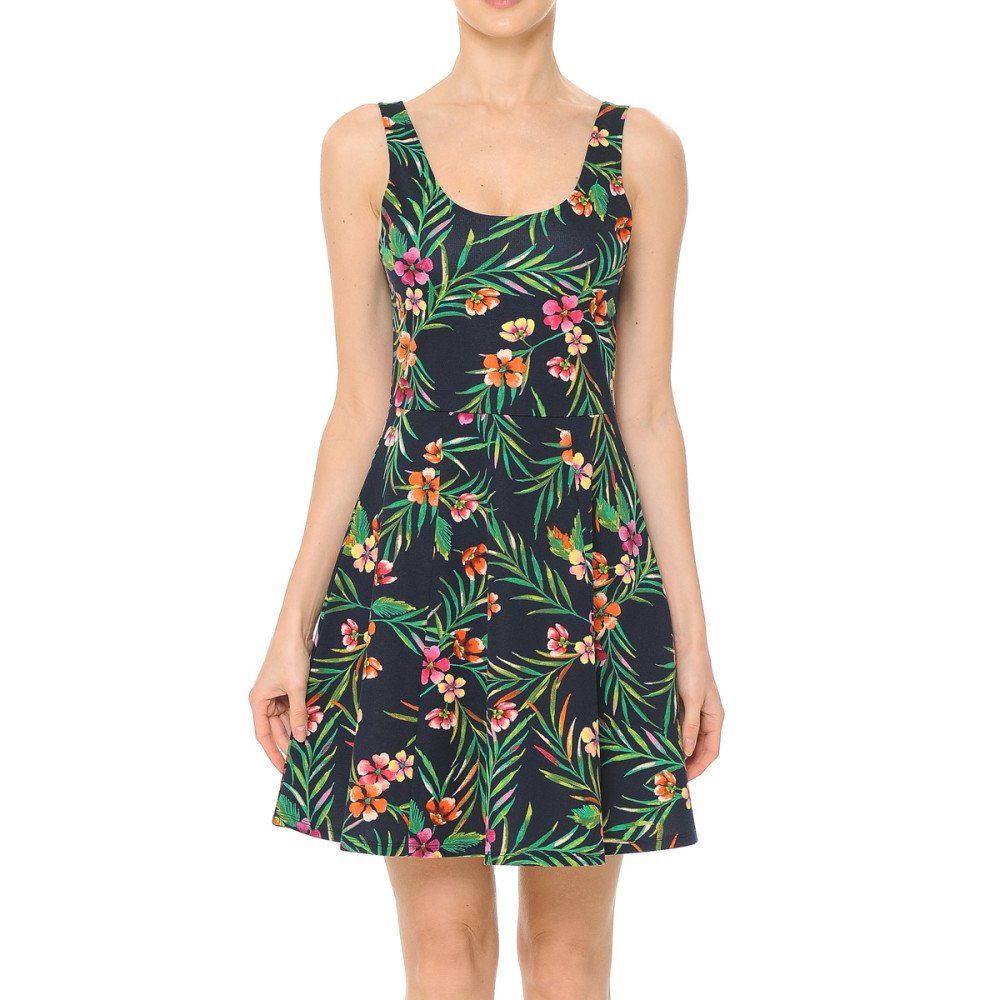 FINAL SALE NO EXCHANGE Womens Floral Dress - 72217-1, Color: NAVY, Size: S