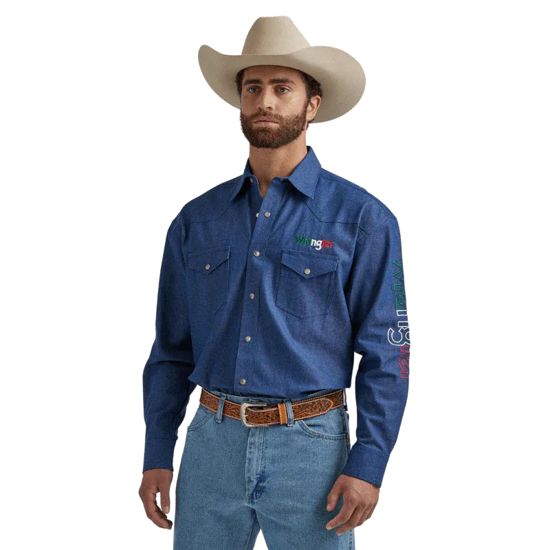 Wrangler - Men&#39;s Logo Long Sleeve Shirt - 112324642