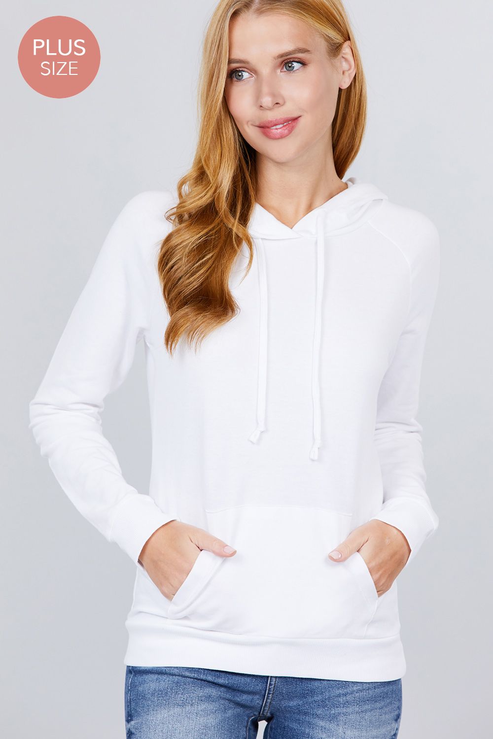 FRENCH TERRY HOODIE SWEATSHIRT STYLE T7481XL, Color: WHITE, Size: XL