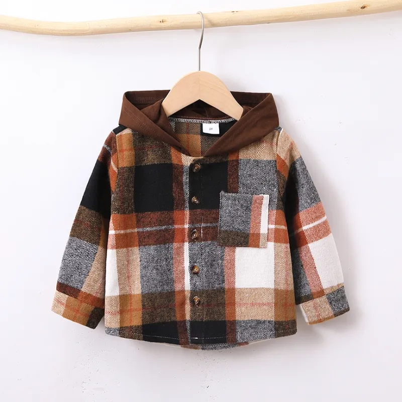 BOYS CASUAL BUTTON HOODED SHIRT STYLE  17452772