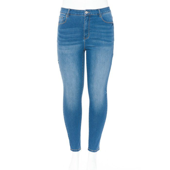 Wax Jean - Plus Basic Five Pocket Skinny W/ SIde Tacks - 90286XL, Color: MEDIUM, Size: 14