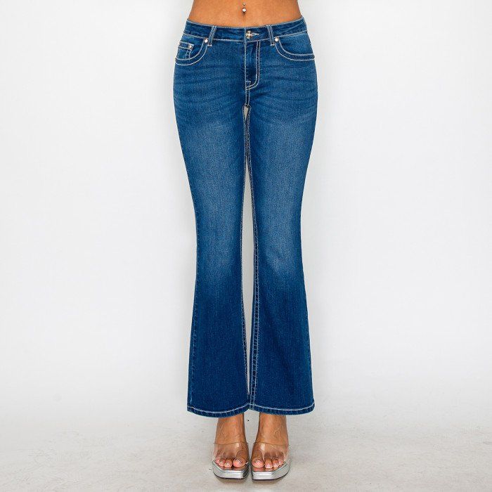 Wax Jean - Women&#39;s Back PK Emb Bootcut Jean - 90357