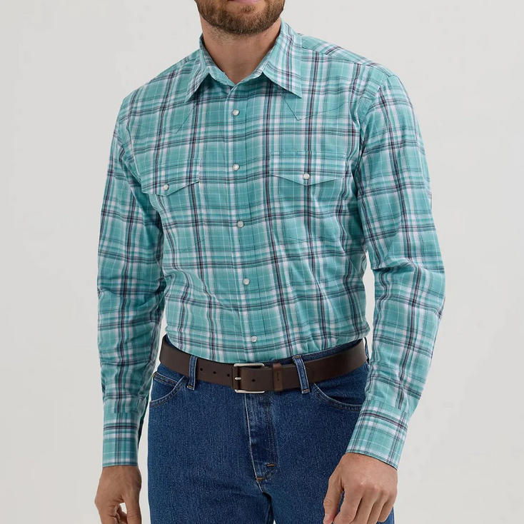 Wrangler - Mens Wrinkle Resist Western Shirt - 112355416
