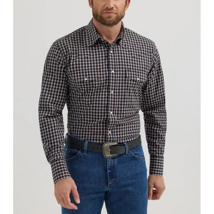 Wrangler - Mens Snap Long Sleeve Shirt - 112355370
