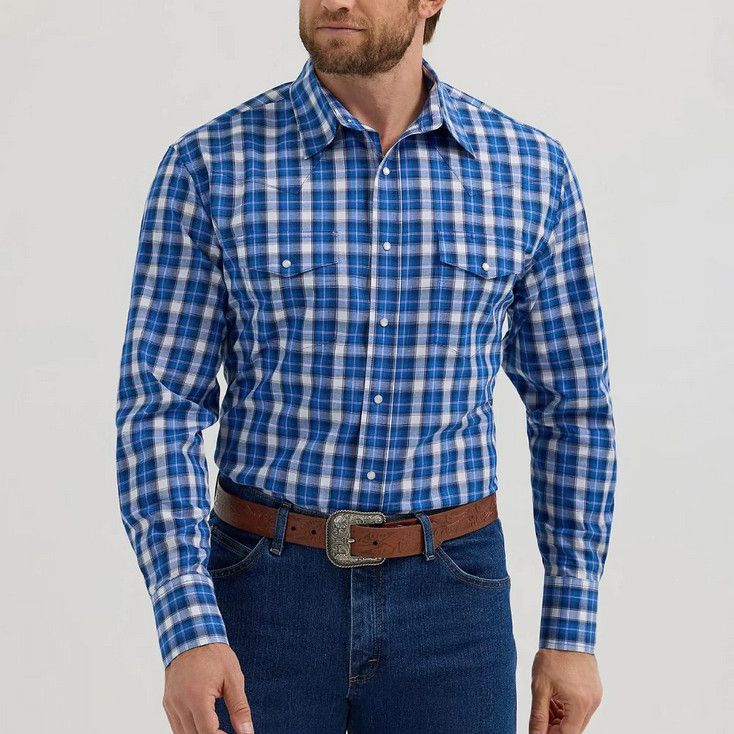Wrangler Men&#39;s Wrinkle Resist Long Sleeve Western Shirt - 112355369