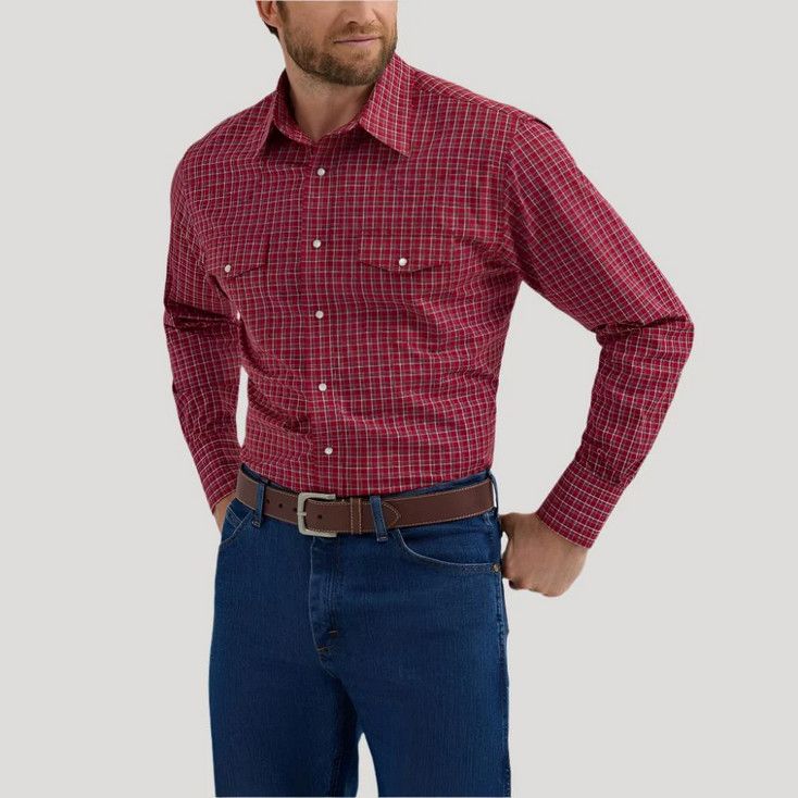 Wrangler Mens Snap Long Sleeve Shirt - 112355358