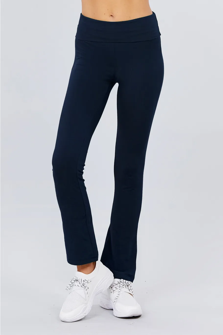 ACTIVE USA Womens Banded Waist Yoga Pants Style: 8150, Color: NAVY, Size: S