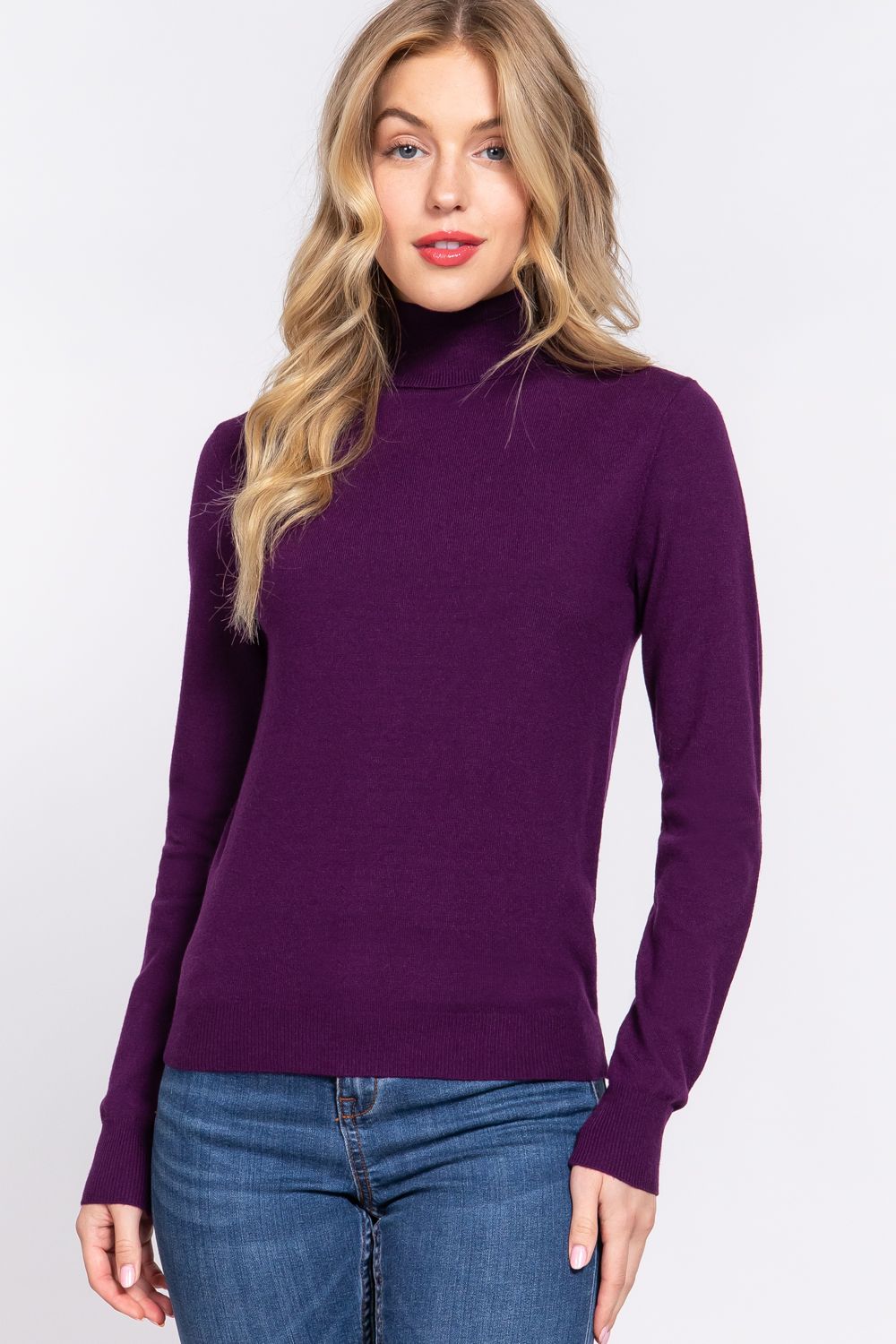 Active USA - Turtle Neck Basic Viscose  Sweater - SW13687