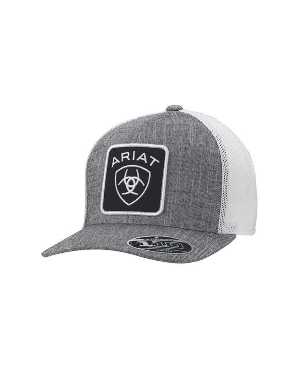 Ariat Large Logo Patch Mesh Gray Baseball Cap