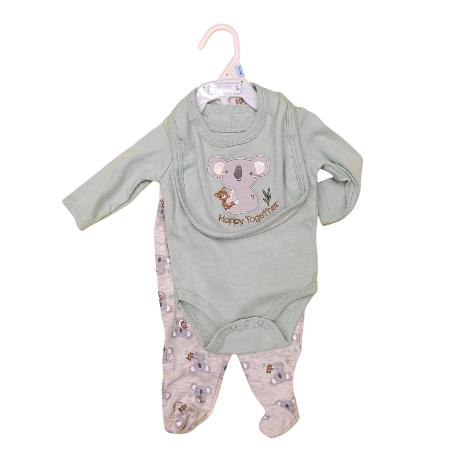 Duck Duck Goose - Baby Boy Bib &amp; Onsie Set - D95403