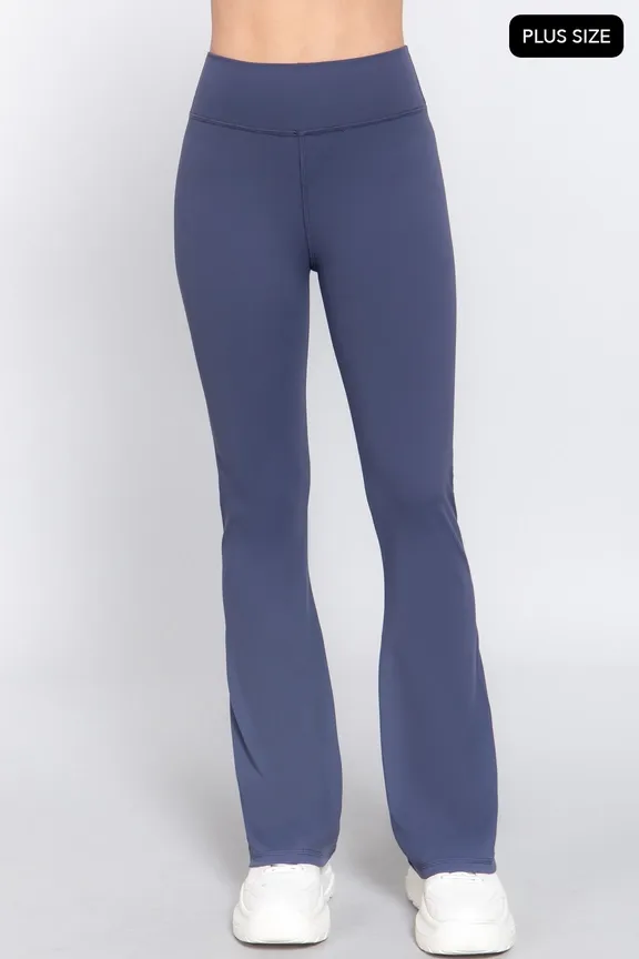 ACTIVE USA  WOMEN  PLUS WAIST BAND FLARE WORKOUT PANTS P73744