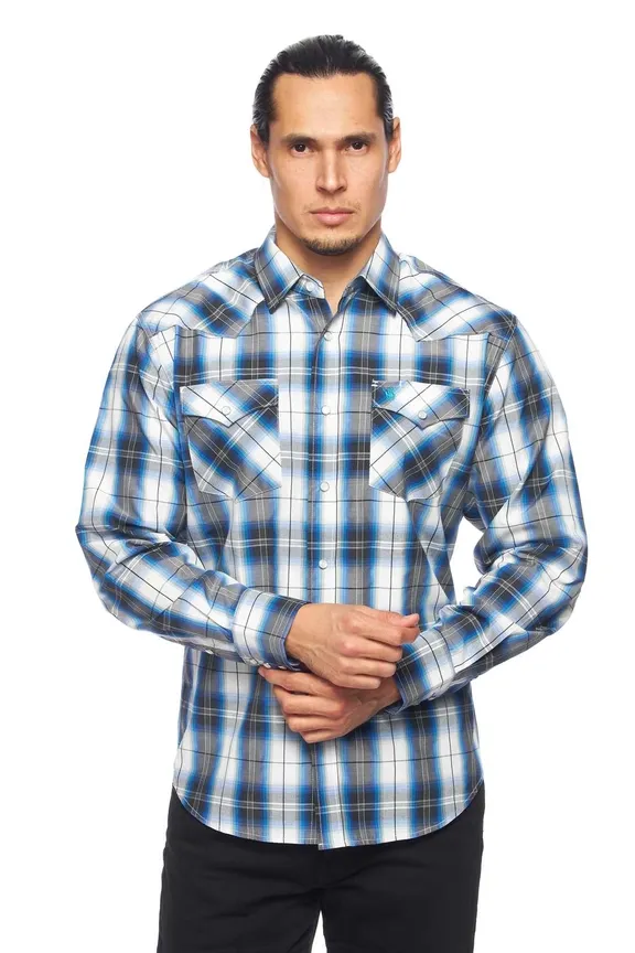 Rodeo Plaid Long Sleeve  Snap Shirts PS400L, Size: S, Color: 478