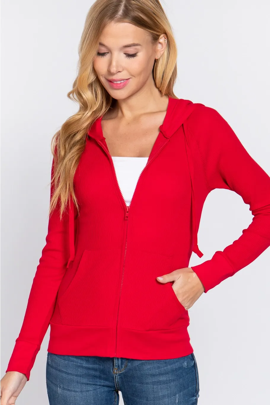 ACTIVE USA HOODIE TEARMAL JACKET J11758, Size: S, Color: RED