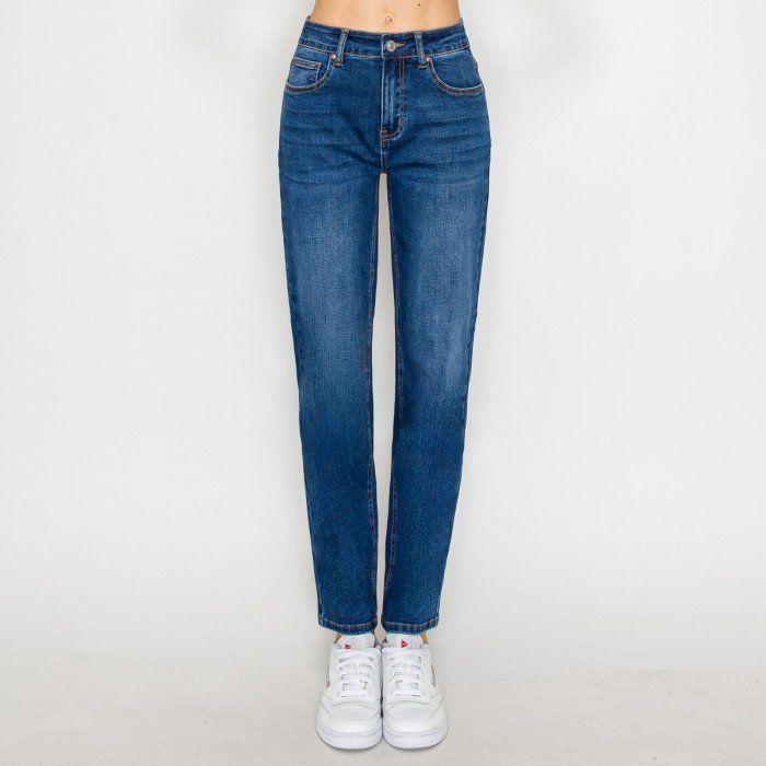 Wax Jeans Women Straight High Rise Jeans  90366, Size: 0, Color: DARK