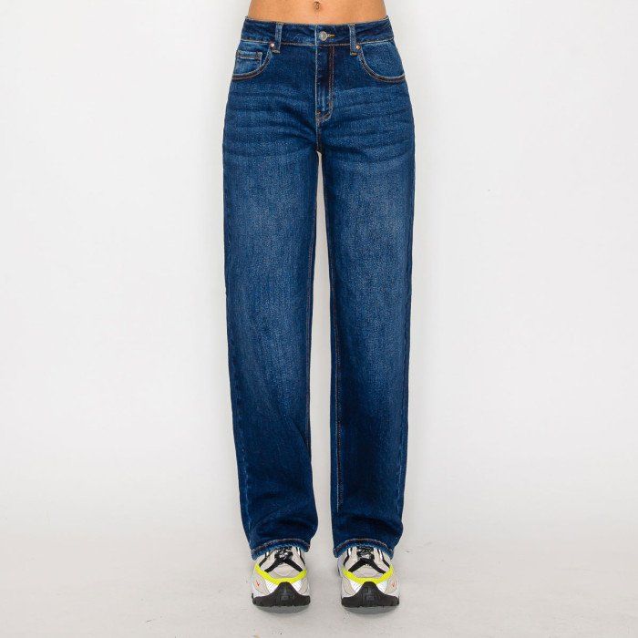 Wax Jean -Basic Straight Denim Jeans - 90376, Size: 0, Color: DARK