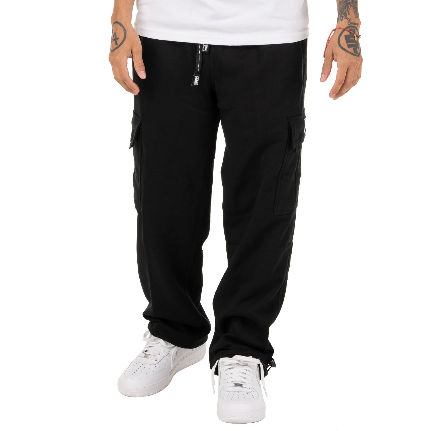  Pro Club Men&#39;s Heavyweight Fleece Cargo Pants - 162, Color: BLACK, Size: S