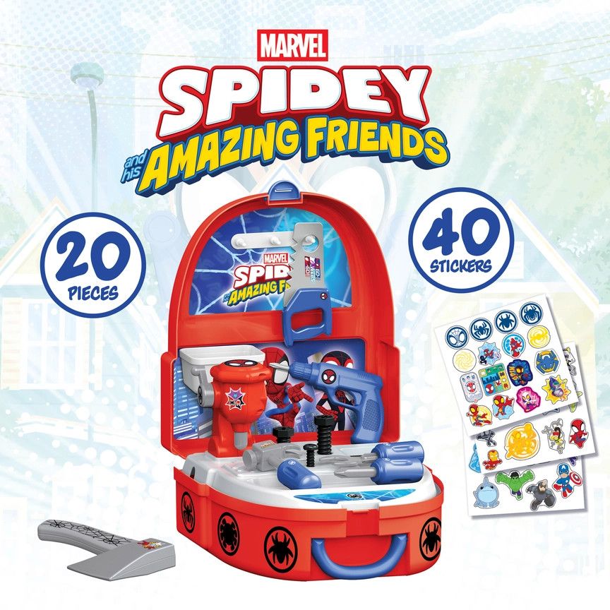 Spidey &amp; His Amazing Friends Handyman Backpack 18pc Tool Set - 40688