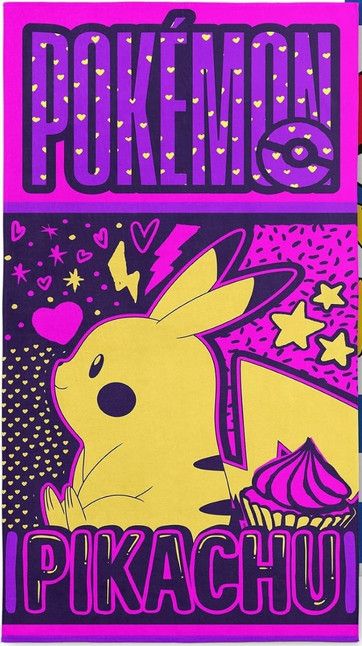 Pokemon Pikatchu Love 27&quot;x54&quot;  Beach Towel