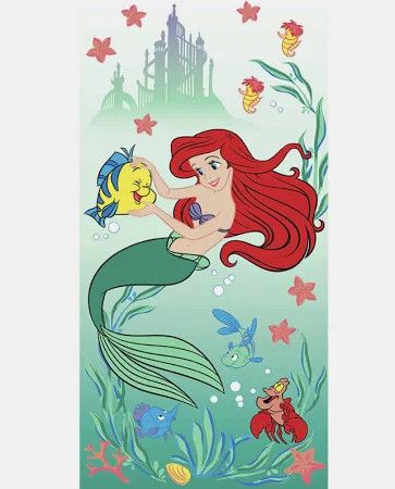 Disney Princess Little Mermaid Sunkissed 27&quot;x54&quot;  Beach Towel