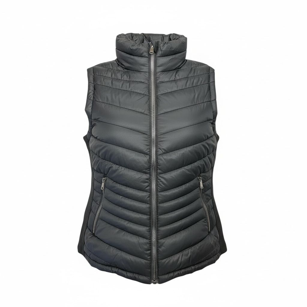 Special One - Women&#39;s Quilted Puff Vest - SOP5940V, Color: BLACK, Size: S