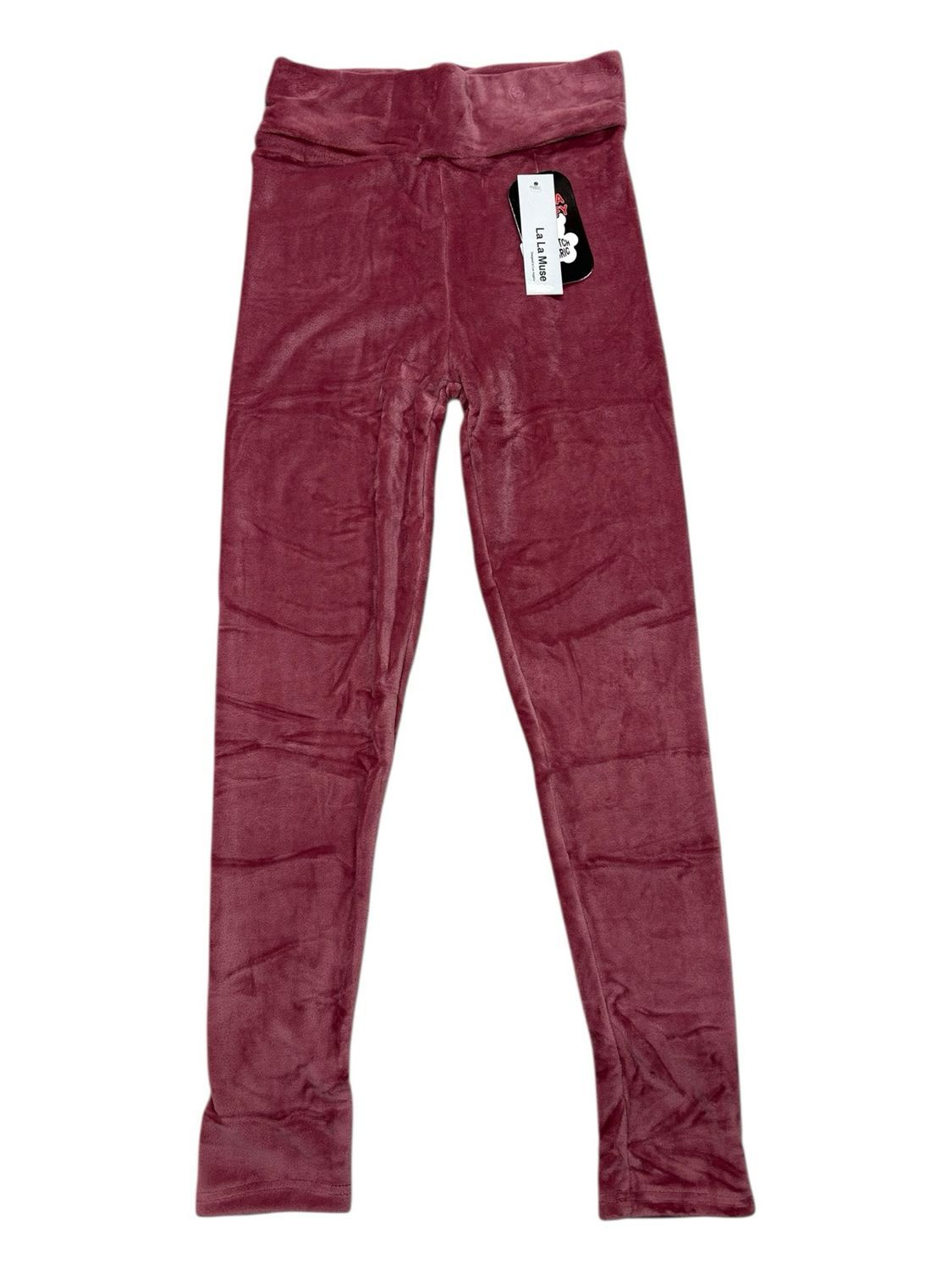 LA LA MUSE - Women Velvet Extra Comfy Stretch Fabric Leggings - P9477, Color: MAUVE, Size: ONE SIZE