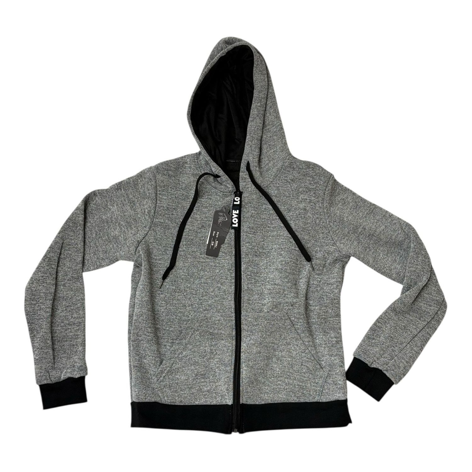 Y&amp;F - Ladies Love Zipper Fleece Jacket  - B009J, Color: L GREY, Size: S/M