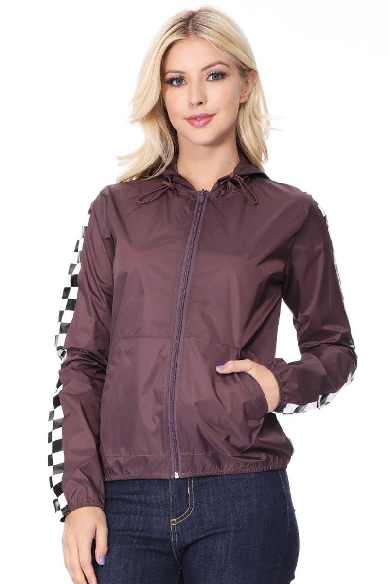 REFLEX  - Checkerboard Print Windbreaker Jacket - JK640