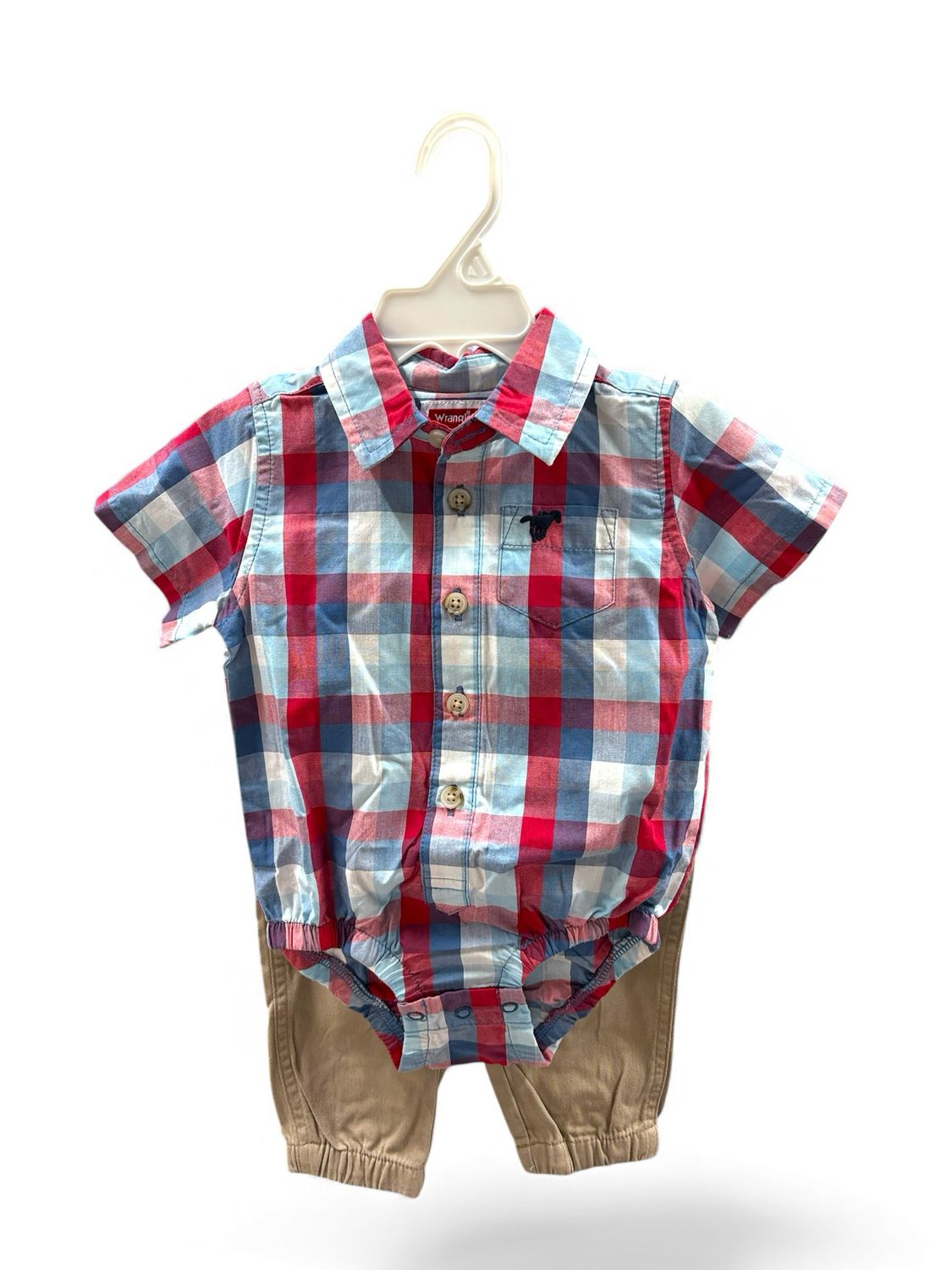 Wrangler - Toddler Boy&#39;s Quarter Long Sleeve Onesie and Jogger Set -W22S113IWM