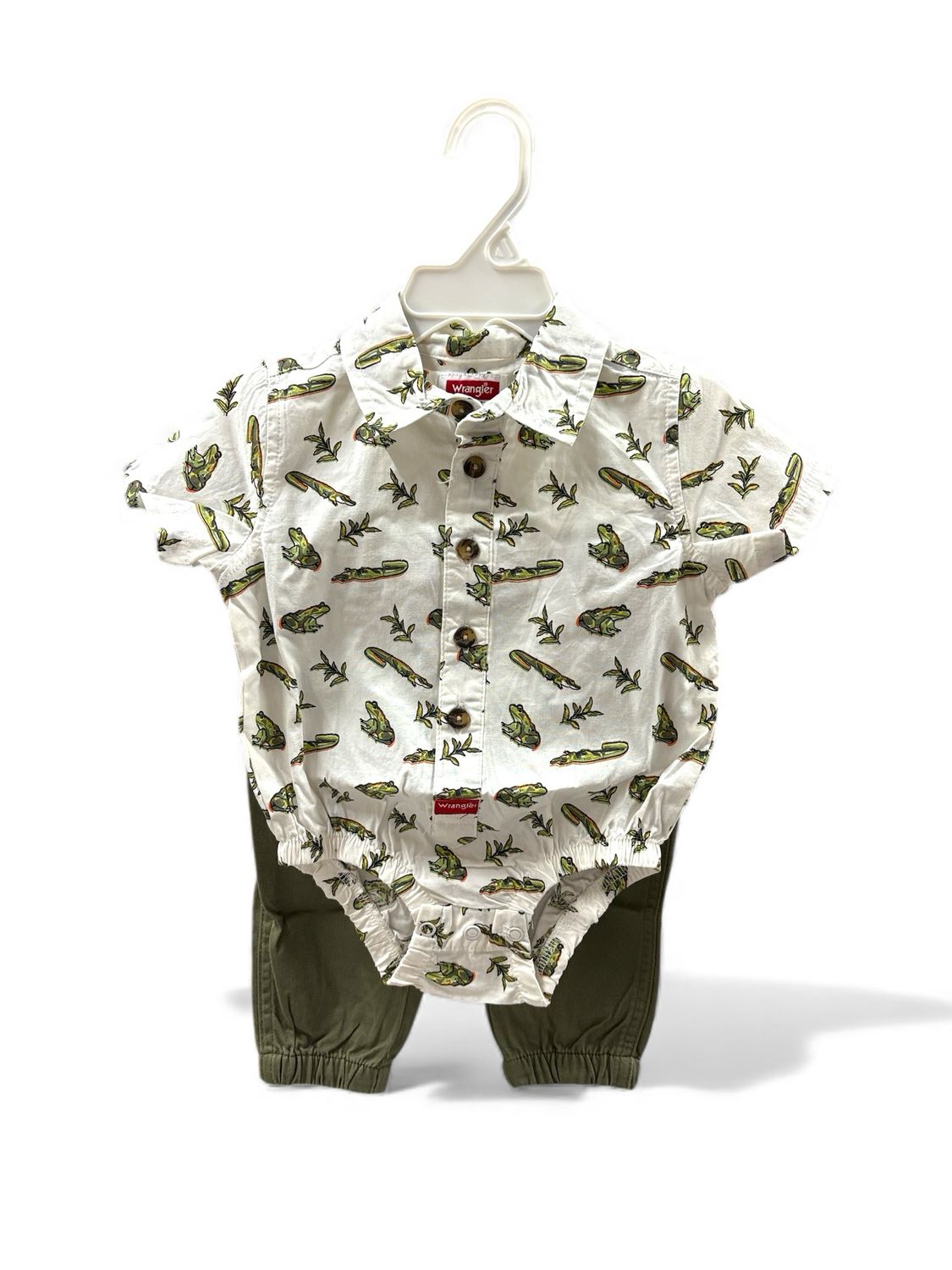 Wrangler - Toddler Boys Dress Shirt and Jogger Pants Set - W22S110NWM