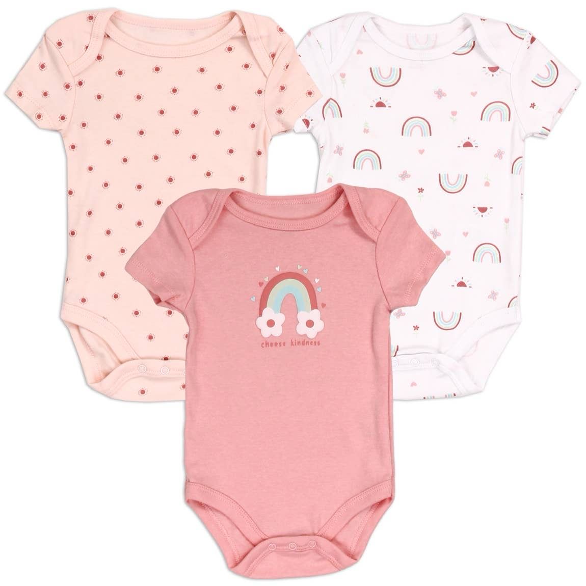 Baby Views - Girls Newborn 3 pack Creeper Set - V173E207