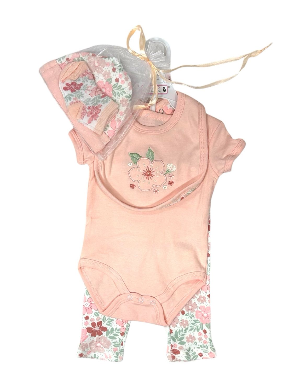Duck Duck Goose - Infant Girls 5pcs Floral Pants Set - D04643