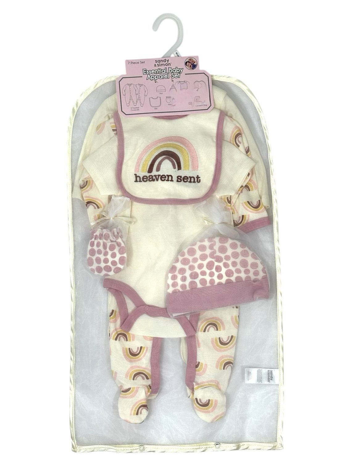 Sandy &amp; Simon - Infant Girls Essential Baby Apparel 7 Piece Set - HS12528282