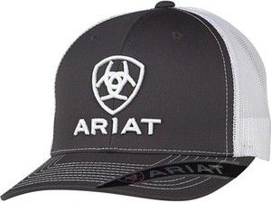 Ariat Mens Hat Baseball Cap Mesh Snap Back Shield Logo - A300003206