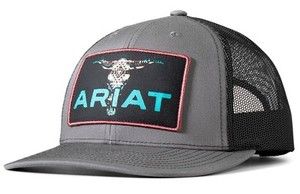 Ariat Mens Hat Baseball Cap Logo Bull Skull Patch - A300085907