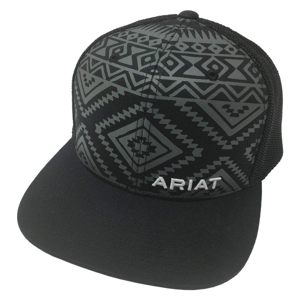 ARIAT Youth Aztec Black Flat Bill Cap - A300081601