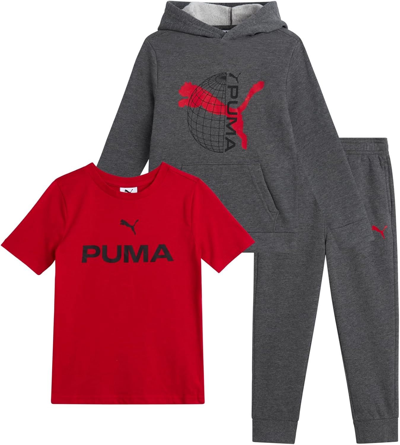 Puma- Boys 3Pc Fleece Hoodie Jersey Tee &amp; Jogger Set - PFA25V43-19330-010