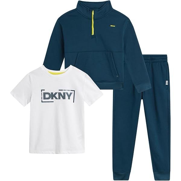 DKNY - Kids Boys Sweater Tee And Jogger Pants Set - B0469DB4