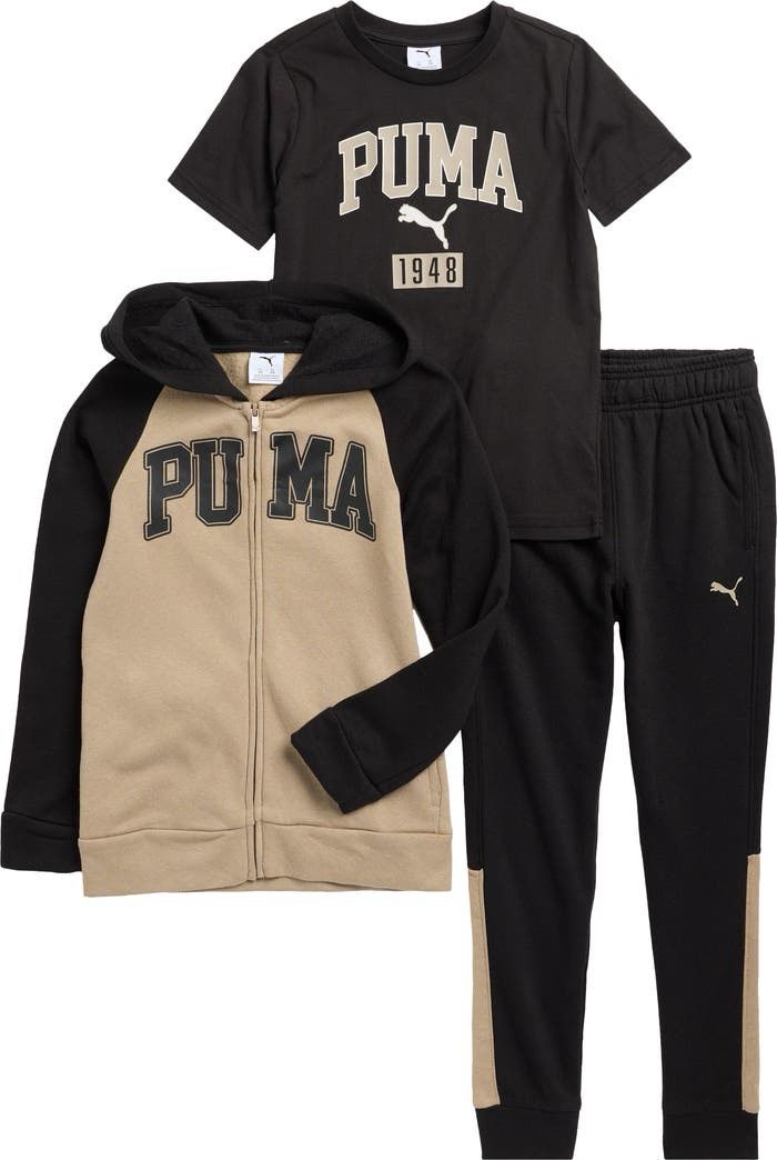 Puma - Kids Boys 3Pc Fleece Hoodie Tee &amp; Jogger Set - PFA25V73-19331-217