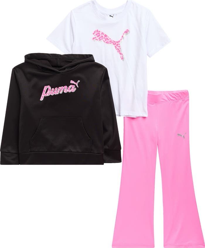 Puma - Toddler Girls Hoodie, Tee, &amp; Flare Pants - PFA25V53-19387-001