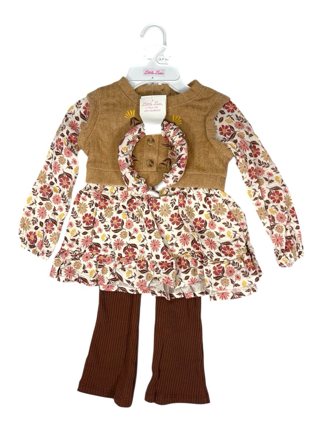 Little Lass - Girls Dress and Leggings with Headband Set - WJCE251L