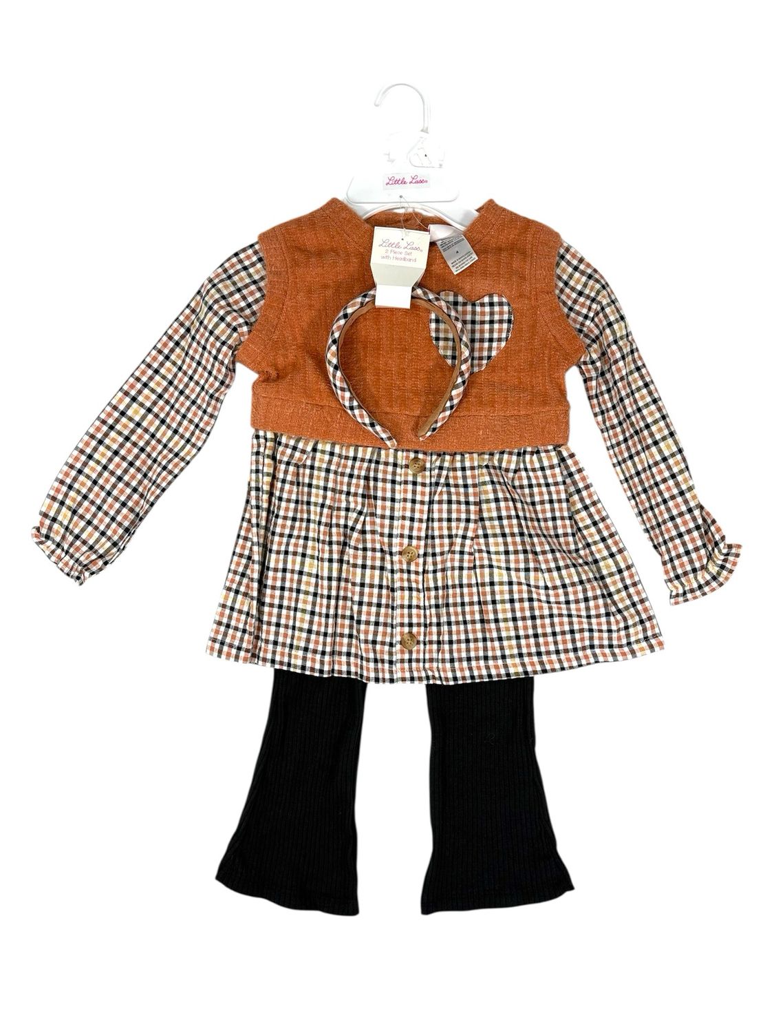 Little Lass - Girls Dress and Leggings with Headband Set - WJCE249L