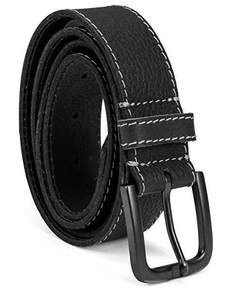 Timberland - Men's 40mm Oily Milled Urban Casual Genuine Leather Belt - B75451, Color: BLACK (089P), Size: 32