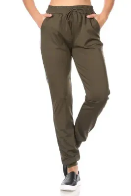 Shosho Stretch Knit Joggers With Side Stripes 21TRK02