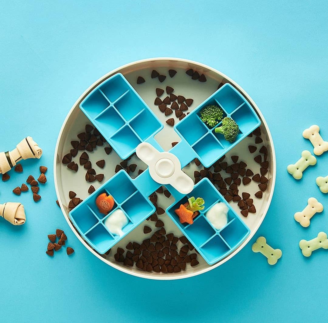 Spin windmill feeding bowl