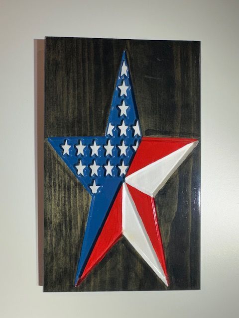 Red White Blue Star Wall Sign