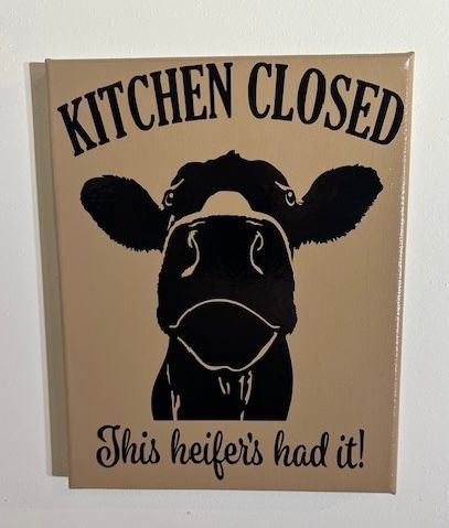 Kitchen Closed Cow Wall Sign
