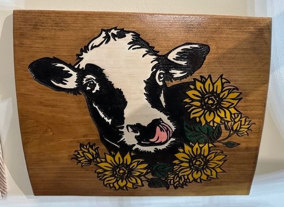 Cow & Sunflowers Wall Art