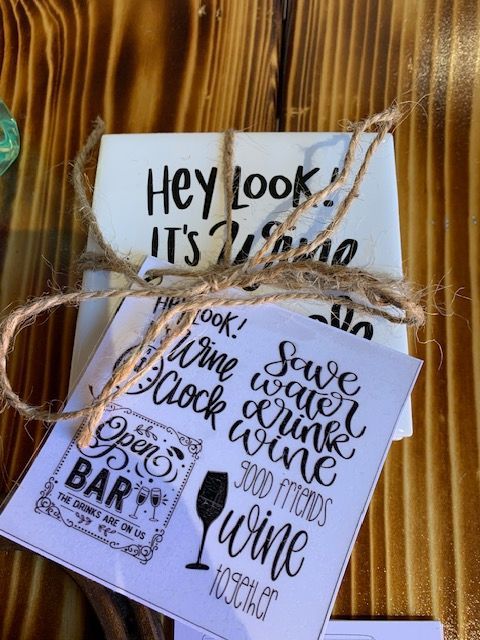 Hey Look It's Wine O'Clock Drink Coasters Hey Look It's Wine O'Clock Drink Coasters